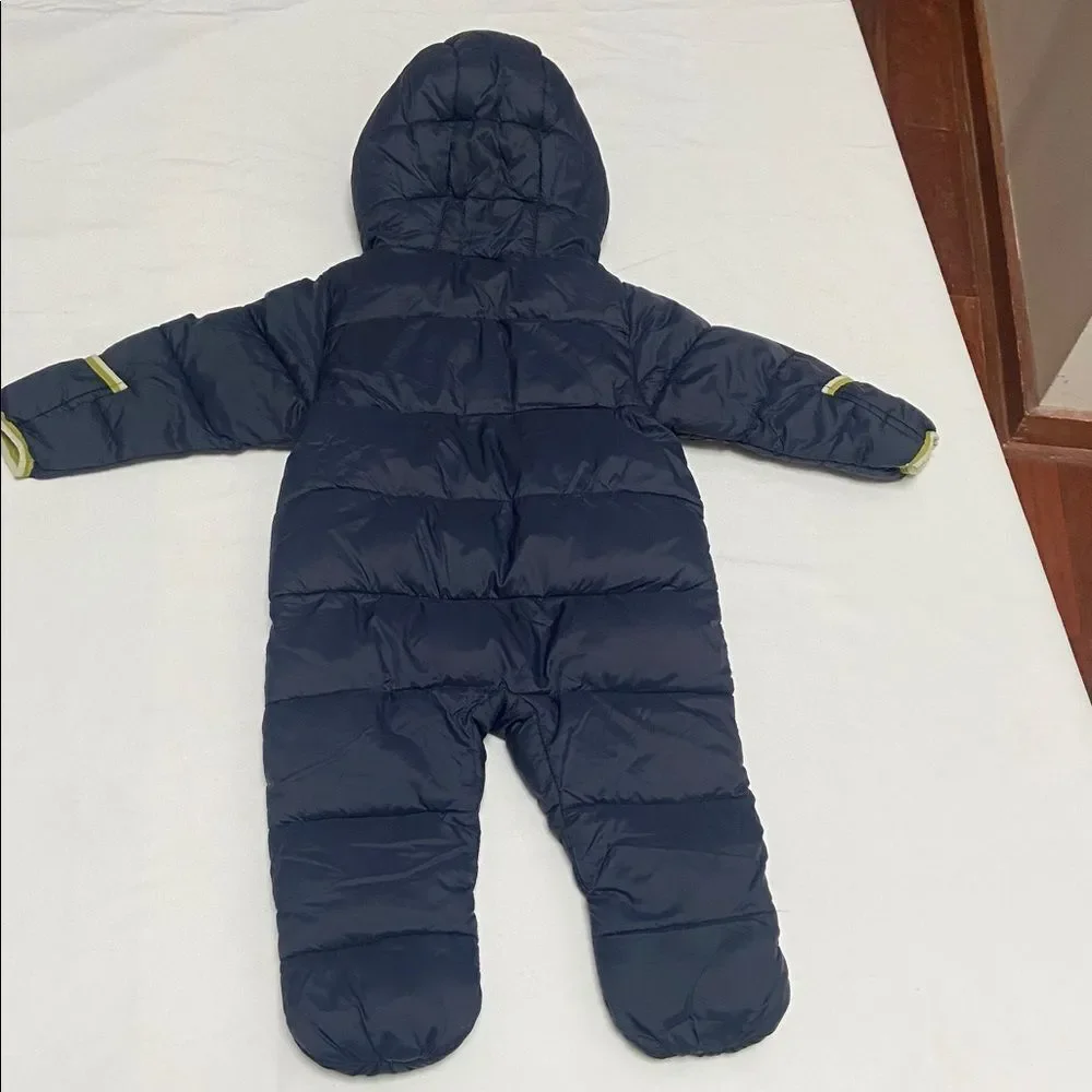 Michael Kors Navy and Lime Baby Snowsuit Size 6-12 months
